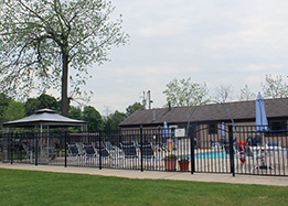 pool view with fence